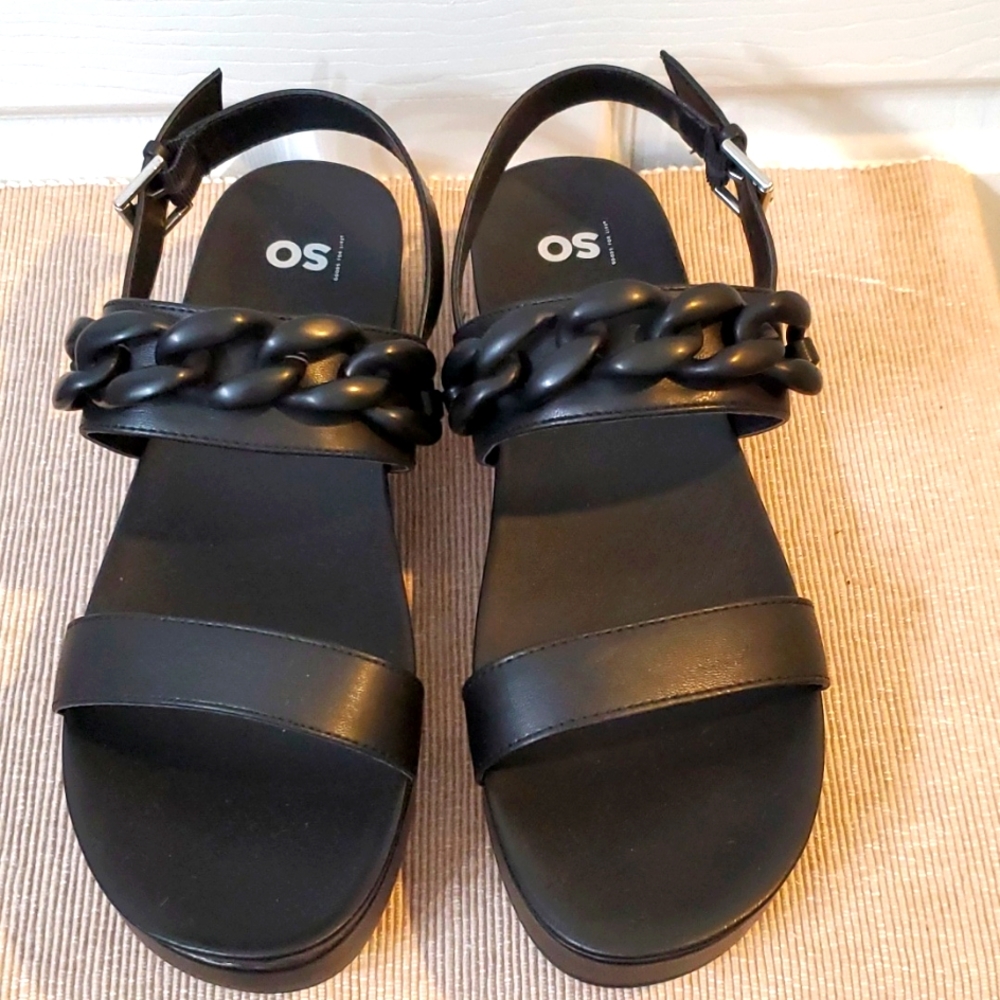 SO Goods for life (Kohls) woman's black sandals size 9.5 New